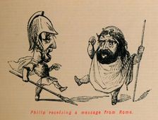 Philip receiving a Message from Rome 1852. Artist: John Leech