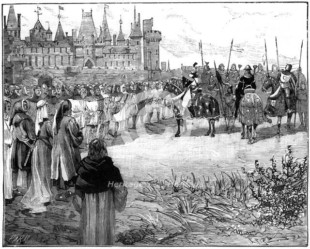 Philip the Fair reviewing five thousand Parisians ready to bear arms, c1285-1314 (1882-1884). Artist: Unknown