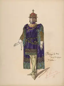 Philip the Good, Duke of Burgundy; costume design for Jeanne d'Arc by the Paris Opera, 1897. Creator: Charles Bianchini
