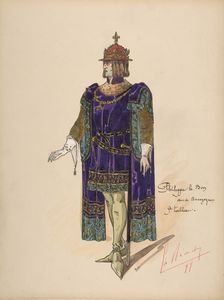Philip the Good, Duke of Burgundy; costume design for Jeanne d'Arc by the Paris Opera, 1897. Creator: Charles Bianchini