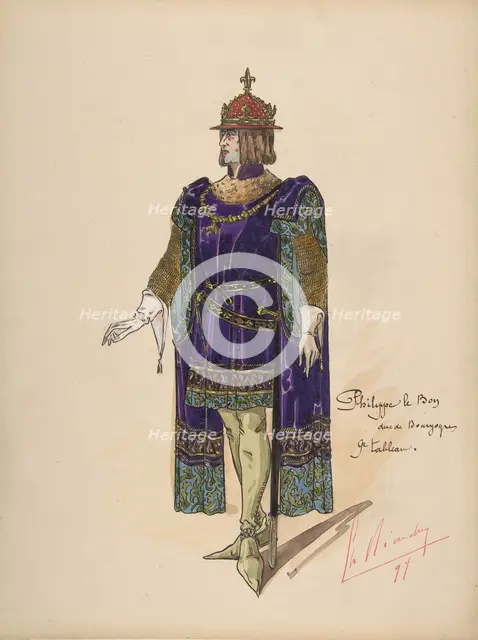 Philip the Good, Duke of Burgundy; costume design for Jeanne d'Arc by the Paris Opera, 1897. Creator: Charles Bianchini.