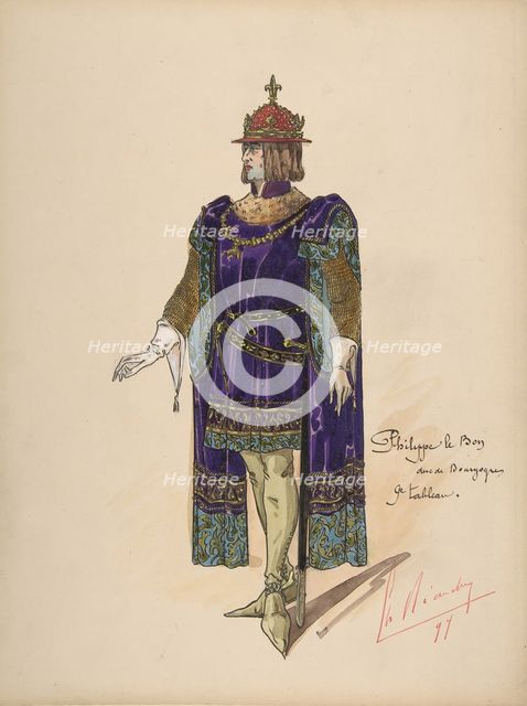 Philip the Good, Duke of Burgundy; costume design for Jeanne d'Arc by the Paris Opera, 1897. Creator: Charles Bianchini.