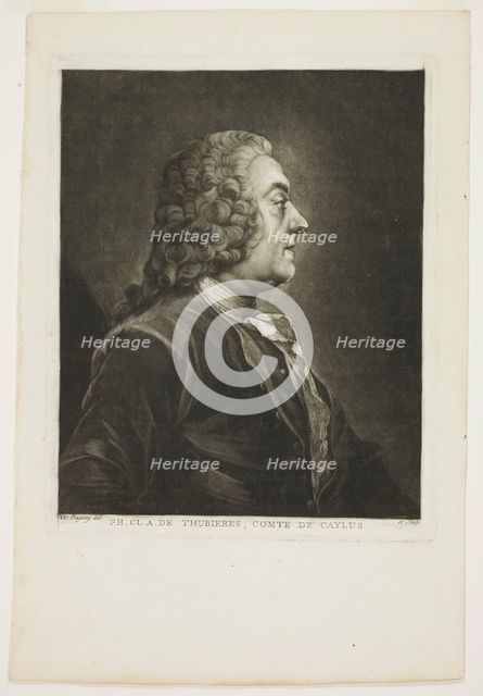 Philippe Claude Tubières, Comte de Caylus, 1770. Creator: Jean-Baptiste André Gautier d'Agoty.