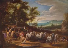 Philippe Francois d'Arenberg meeting Troops 1662, (c1915). Artist: Adam Frans van der Meulen