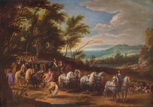 Philippe Francois d'Arenberg meeting Troops 1662, (c1915). Artist: Adam Frans van der Meulen