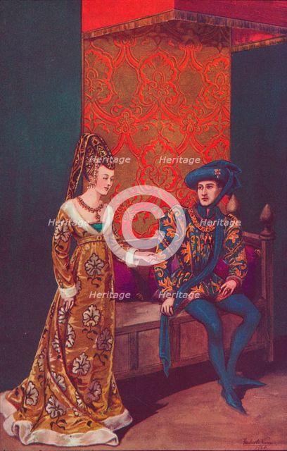 'Philippe Le Bon, Duke of Burgundy and Isabelle of Portugal, 1440-1445', 1926. Artist: Herbert Norris.