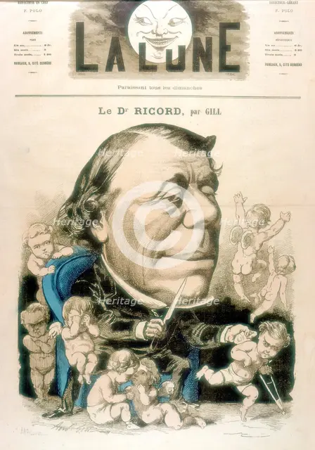 Philippe Ricord, French surgeon and venereologist, 1867. Creator: Andre Gill.