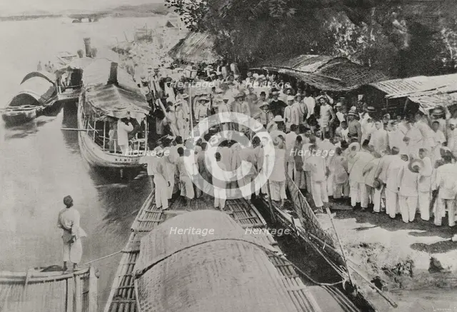 Philippine Revolution (1896-1898): farewell to the Tagalog leaders, Sual (Luzón Island), 1898.  Creator: Enrique Laporta Valor.