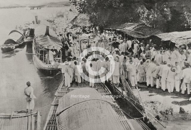 Philippine Revolution (1896-1898): farewell to the Tagalog leaders, Sual (Luzón Island), 1898.  Creator: Enrique Laporta Valor.