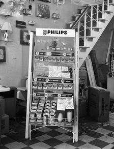 Philips point of sale stand for light bulbs, 1962. Creator: Michael Walters