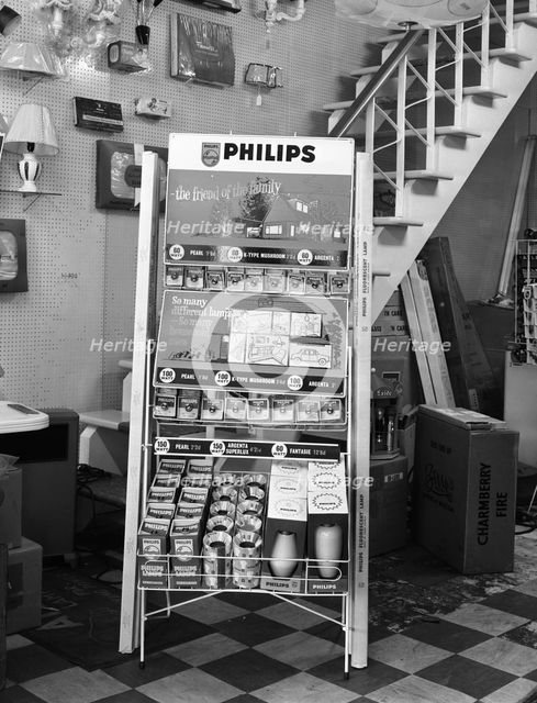 Philips point of sale stand for light bulbs, 1962. Creator: Michael Walters.