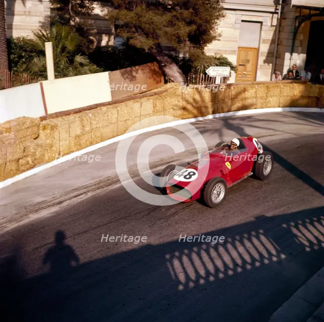 Phill Hill racing a Ferrari D246, Monaco Grand Prix, Monte Carlo, 1959. Artist: Unknown