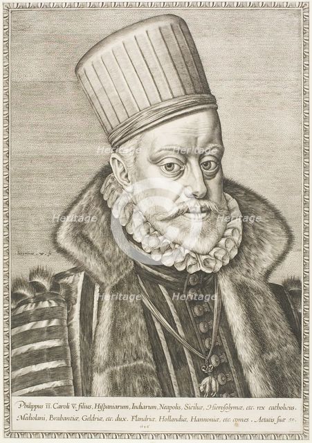 Phillip II, King of Spain, 1586. Creator: Hieronymous Wierix.
