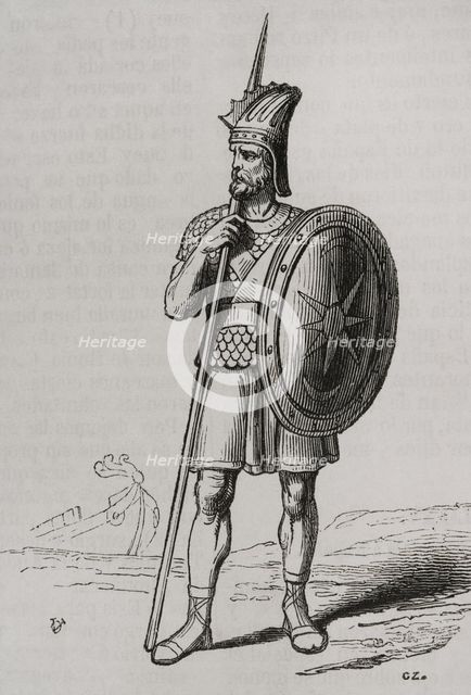 Phoenician warrior, 1852.  Creator: Unknown.