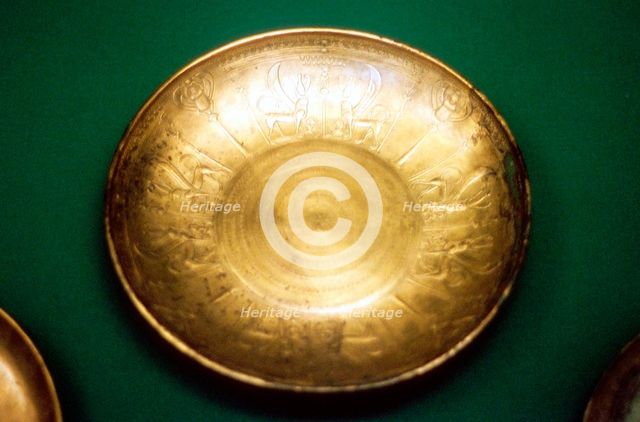 Phoenician bronze bowl from Nimrud, Assyria, 8th century BC. Artist: Unknown