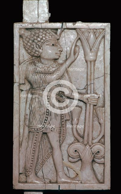 Phoenician ivory panel from a piece of furniture, 8th century BC. Artist: Unknown