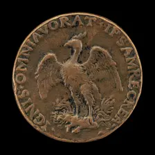 Phoenix on a Burning Pyre [reverse], probably early 1490s. Creator: Unknown