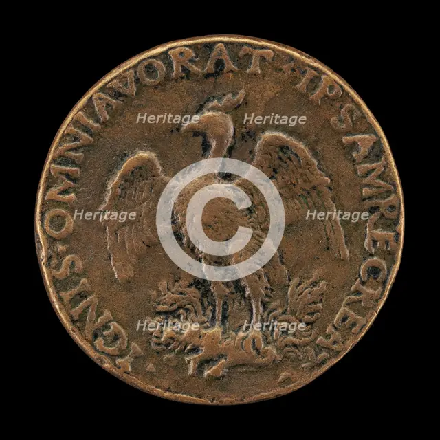 Phoenix on a Burning Pyre [reverse], probably early 1490s. Creator: Unknown.