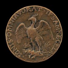 Phoenix on a Burning Pyre [reverse], probably early 1490s. Creator: Unknown