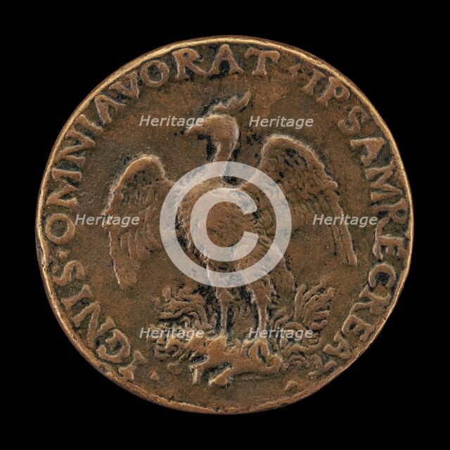 Phoenix on a Burning Pyre [reverse], probably early 1490s. Creator: Unknown.