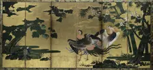 Phoenixes and Paulownia, late 1500s. Creator: Tosa Mitsuyoshi (Japanese, 1539-1613), attributed to