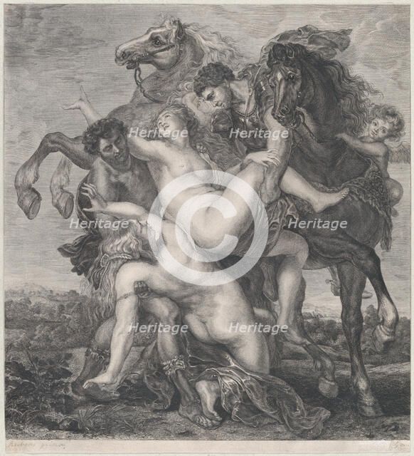 Phoebe and Hilaera, the daughters of Leucippus, being abducted by Castor and Pol..., ca. 1750-1800. Creator: Anon.