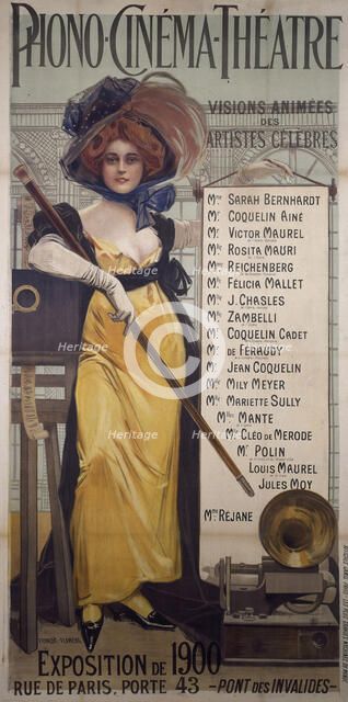 Phono-cinéma-théâtre, visions animées des artistes célèbres, 1900. Creator: Flameng, François (1856-1923).