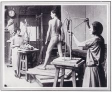 Photo from The Sphere of female RA students working from life in the Sculptors room at..., c1925. Creator: Unknown