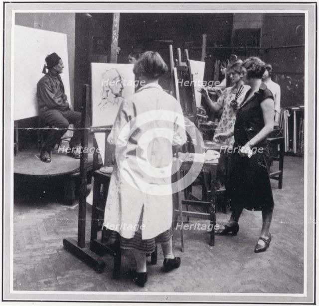 Photo from 'The Sphere' of RA students painting an Italian subject in the Women's Life..., c1925. Creator: Unknown.