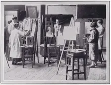 Photo from The Sphere in the women's Large Life Room of a group of students working from..., c1925 Creator: Unknown