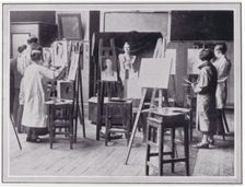 Photo from The Sphere in the women's Large Life Room of a group of students working from..., c1925 Creator: Unknown
