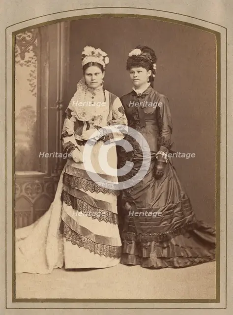 Photo of two young women, late 19th cent - early 20th cent. Creator: JD Malmberg.