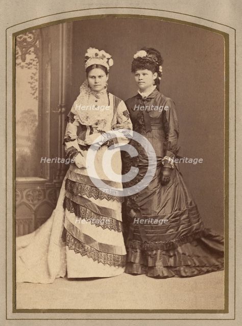 Photo of two young women, late 19th cent - early 20th cent. Creator: JD Malmberg.
