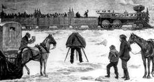Photo stop on the Canadian Ice Railway's maiden voyage, 1880. Creator: Unknown