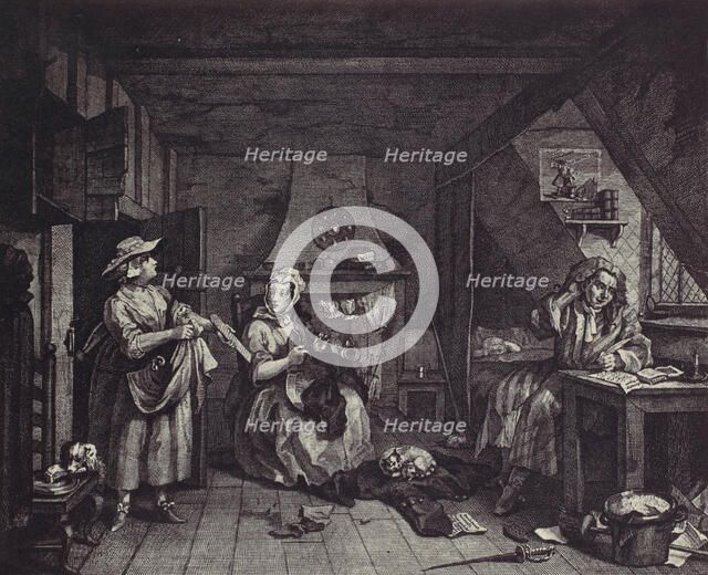 [photo-reproduction of Hogarth's print illustrating the Dunciad, Book I, line III], 1850s-60s. Creator: Alfred Capel-Cure.