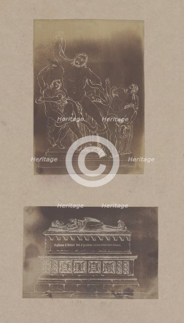 Photogenic Drawing of the Laocoon, September 1839; Tomb of William de Valence, 1839. Creator: Unknown.