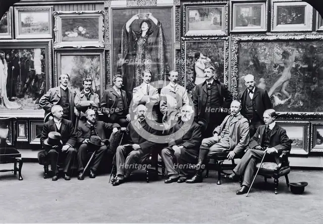 Photograph of the Council and Members of the Aberdeen Artists Society 1900,. Creator: Robert Brough.