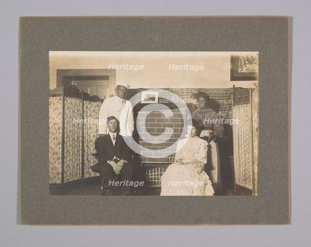 Photograph of theatre production with blackface actors and Oliver Howard Horner, ca. 1910. Creator: Unknown.