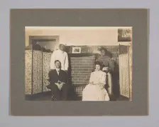 Photograph of theatre production with blackface actors and Oliver Howard Horner, ca. 1910. Creator: Unknown