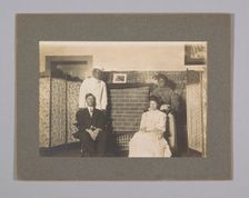 Photograph of theatre production with blackface actors and Oliver Howard Horner, ca. 1910. Creator: Unknown
