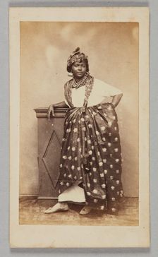 Photograph of unidentified woman wearing French Antillean dress, 1860-1880. Creator: Unknown