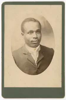 Photograph of a man wearing a suit and necktie, 1890s. Creator: Unknown