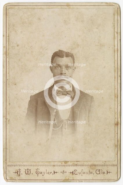 Photograph of a man in a suit, vest and necktie, 1880s - 1900. Creator: J. W. Taylor.