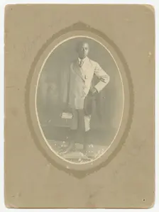 Photograph of Amos Harper "off to school", ca. 1910. Creator: Lucius Harper
