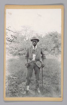 Photograph of an unidentified man holding a saber, ca. 1920. Creator: Unknown