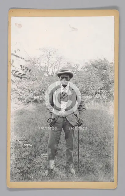 Photograph of an unidentified man holding a saber, ca. 1920. Creator: Unknown.