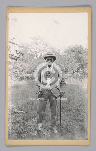 Photograph of an unidentified man holding a saber, ca. 1920. Creator: Unknown.