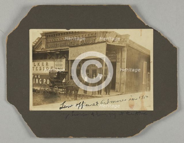 Photograph of B.C. Franklin and unidentified men in Ardmore, Oklahoma, 1910. Creator: Unknown.