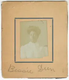 Photograph of Bessie Durr in a white dress, ca. 1870. Creator: Unknown