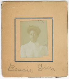 Photograph of Bessie Durr in a white dress, ca. 1870. Creator: Unknown
